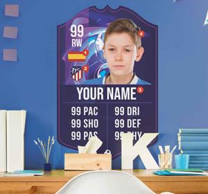 Tenstickers Muursticker kinderkamer FIFA kaart gepersonaliseerd