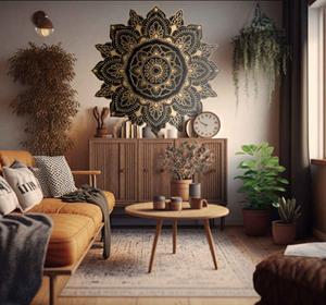 Tenstickers Muurstickers mandala met elegante druppels