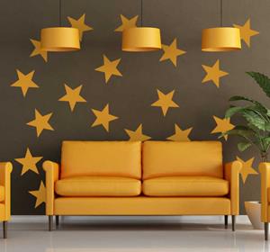 Tenstickers Muursticker decoratieve gele sterren