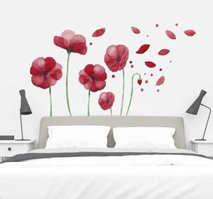 Tenstickers Muurstickers bloemen klaprozen