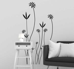 Tenstickers Sticker bloemen planten deur