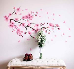 Tenstickers Bloemen muursticker woonkamer kersenbloesem