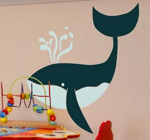 Tenstickers Sticker kinderkamer tekening walvis