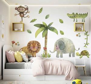 Tenstickers Jungle dieren muursticker kinderkamer