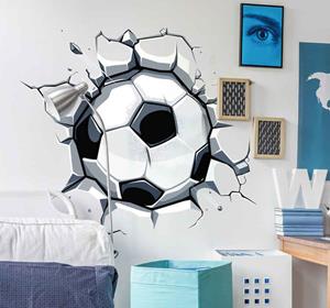 Tenstickers Muursticker kinderkamer 3d voetbal