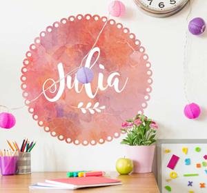 Tenstickers Naamsticker roze tekening effect