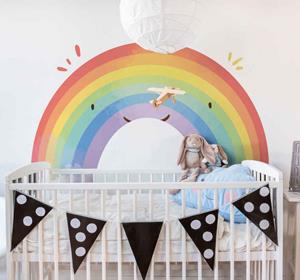 Tenstickers Aquarel getextureerde regenboog