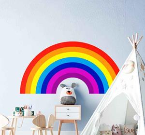 Tenstickers Muurstickers tekeningen Cirkelvormige regenboog