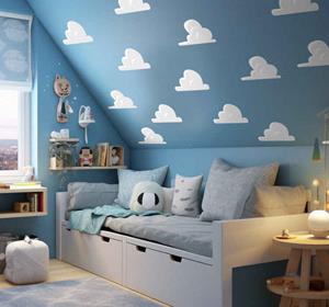 Tenstickers Muursticker kinderkamer wolken