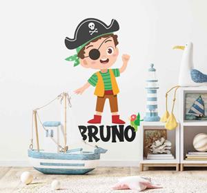 Tenstickers Jonge piraat Muursticker kinderkamer