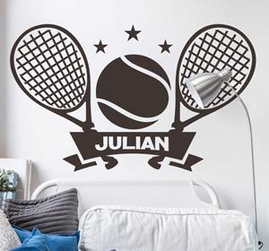 Tenstickers Muurstickers tekst Tennis raket