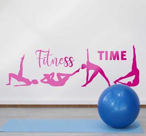 Oefeningen met zin fitness tijdmuur zelfklevende sticker