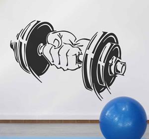 Tenstickers Muurstickers sport Sportschool hand met een halter