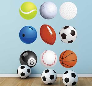 Tenstickers Sticker sport set ballen