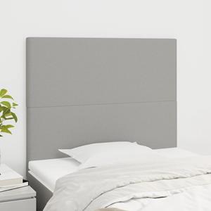 VidaXL Hoofdborden 2 st 80x5x78/88 cm stof lichtgrijs