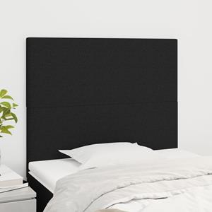 VidaXL Hoofdborden 2 st 100x5x78/88 cm stof zwart