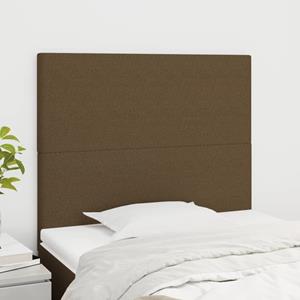 VidaXL Hoofdborden 2 st 100x5x78/88 cm stof donkerbruin