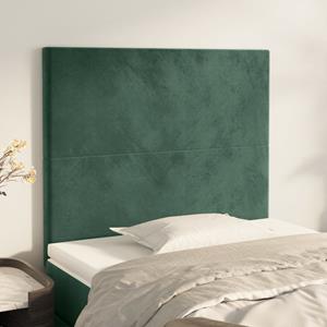 VidaXL Hoofdborden 2 st 80x5x78/88 cm fluweel donkergroen