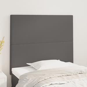 VidaXL Hoofdborden 2 st 80x5x78/88 cm kunstleer grijs