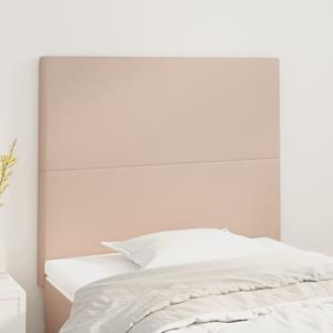 VidaXL Hoofdborden 2 st 100x5x78/88 cm kunstleer cappuccinokleurig
