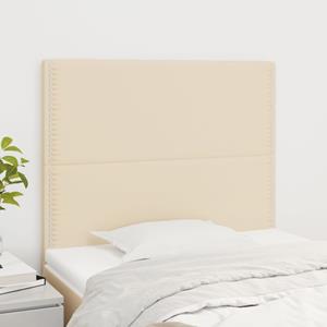 VidaXL Hoofdborden 2 st 90x5x78/88 cm stof crèmekleurig