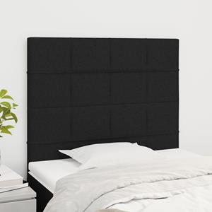 VidaXL Hoofdborden 2 st 80x5x78/88 cm stof zwart