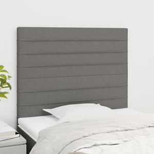 VidaXL Hoofdborden 2 st 100x5x78/88 cm stof donkergrijs