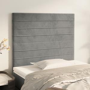 VidaXL Hoofdborden 2 st 80x5x78/88 cm fluweel lichtgrijs