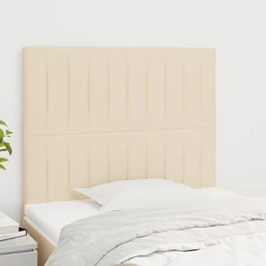 VidaXL Hoofdborden 2 st 80x5x78/88 cm stof crèmekleurig