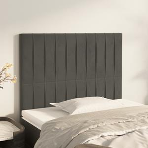 VidaXL Hoofdborden 2 st 100x5x78/88 cm fluweel donkergrijs