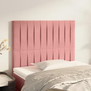 VidaXL Hoofdborden 2 st 100x5x78/88 cm fluweel roze
