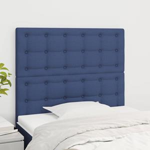 VidaXL Hoofdborden 2 st 80x5x78/88 cm stof blauw