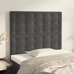 VidaXL Hoofdborden 2 st 100x5x78/88 cm fluweel donkergrijs