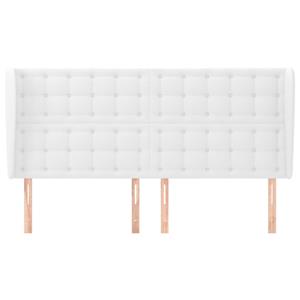 vidaXL Hoofdbord met randen 163x23x118/128 cm kunstleer wit