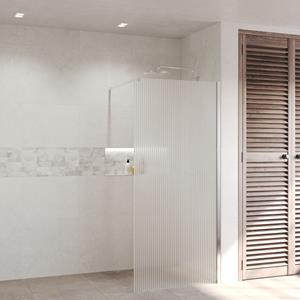 Boss & Wessing Inloopdouche Ribbel BWS Portos Chroom 90x200 cm Helder Glas 8 mm Nano Coating