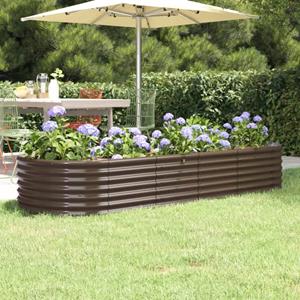 VidaXL Plantenbak 224x80x36 cm gepoedercoat staal bruin