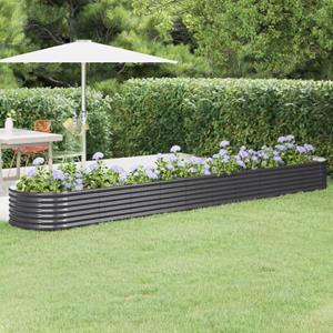 VidaXL Plantenbak 440x80x36 cm gepoedercoat staal antracietkleurig