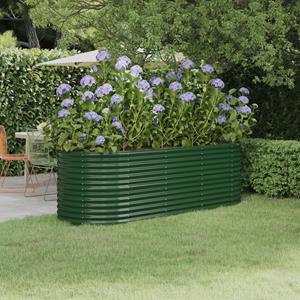 VidaXL Plantenbak 224x80x68 cm gepoedercoat staal groen
