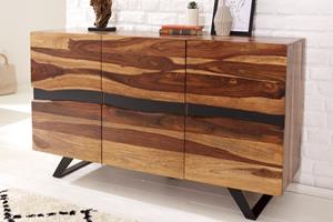 Invicta Interior Massief houten dressoir AMAZONAS 150 cm bruine sheeshamboomrand zwart metalen frame - 43713