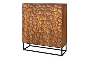 Invicta Interior Massief houten dressoir VULCANO 120cm bruin mangohout handgemaakt metalen frame zwart - 44650