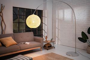 Invicta Interior Filigrane vloerlamp COCOONING 205cm witte bollamp - 40685