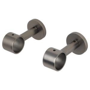 Leen Bakker Plafondsteun gordijnroede 5cm - Gun metal - Ø28mm - S/2 (2016381)