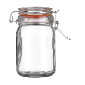 Urban Living Voorraadpot/bewaarpot - 250 ml - glas - met beugelsluiting - D7 x H12 cm -