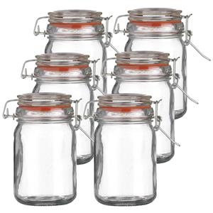 Urban Living Voorraadpot/bewaarpot - 10x - 250 ml - glas - met beugelsluiting - D7 x H12 cm -