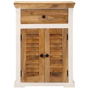 vidaXL Dressoir 55x30x73 cm massief ruw mangohout wit en bruin