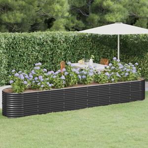VidaXL Plantenbak 440x80x68 cm gepoedercoat staal antracietkleurig
