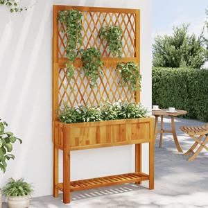 VidaXL Plantenbak met latwerk en schap 100x32x185 cm acaciahout