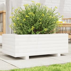 VidaXL Plantenbak 70x40x26,5 cm massief grenenhout wit