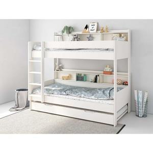 Lüttenhütt Stapelbed JAIME, Stockbett, mit Regalen, Schublade als Ausziehbett optional