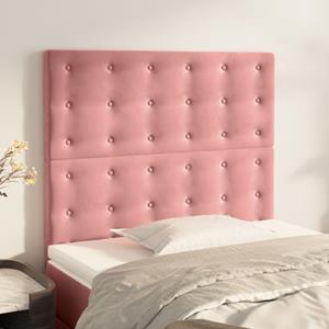 VidaXL Hoofdborden 2 st 90x5x78/88 cm fluweel roze